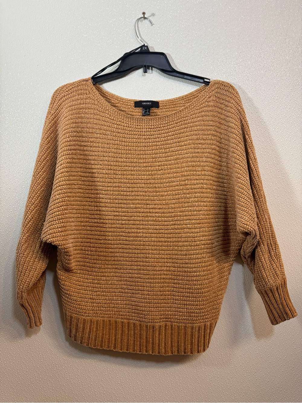 Forever 21 Women's Relaxed Knit Sweater — Camel Sz L (E-38)